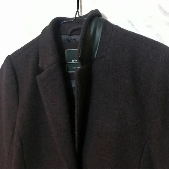 RW & Co Wool  Pea Coat Dark Purple Size Small - Picture 2 of 4